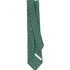 CRAVATTA SARTORIALE CLASSICA IN SETA VERDE SCURO Microfantasia fiore