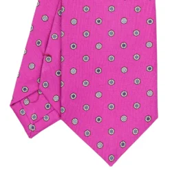 CRAVATTA SARTORIALE CLASSICA IN SETA FUCSIA Microfantasia fiore
