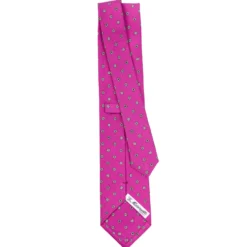 CRAVATTA SARTORIALE CLASSICA IN SETA FUCSIA Microfantasia fiore