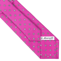 CRAVATTA SARTORIALE CLASSICA IN SETA FUCSIA Microfantasia fiore