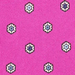 CRAVATTA SARTORIALE CLASSICA IN SETA FUCSIA Microfantasia fiore
