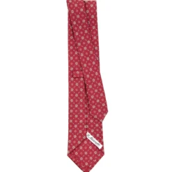 CRAVATTA SARTORIALE CLASSICA IN SETA BORDEAUX Microfantasia fiore