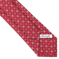 CRAVATTA SARTORIALE CLASSICA IN SETA BORDEAUX Microfantasia fiore