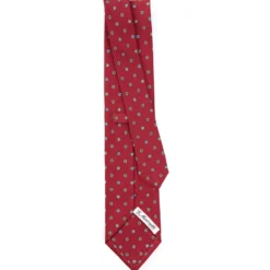 CRAVATTA SARTORIALE CLASSICA IN SETA BORDEAUX Microfantasia fiore