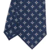 CRAVATTA SARTORIALE CLASSICA IN SETA BLU SCURO Microfantasia fiore