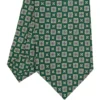 CRAVATTA SARTORIALE CLASSICA IN SETA VERDE SCURO Microfantasia fiore