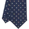 CRAVATTA SARTORIALE CLASSICA IN SETA BLU SCURO Microfantasia fiore