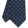 CRAVATTA SARTORIALE CLASSICA IN SETA BLU SCURO Microfantasia fiore