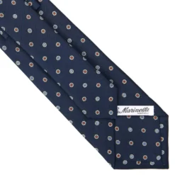 CRAVATTA SARTORIALE CLASSICA IN SETA BLU SCURO Microfantasia fiore
