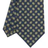 CRAVATTA SARTORIALE CLASSICA IN SETA BLU SCURO Microfantasia fiore