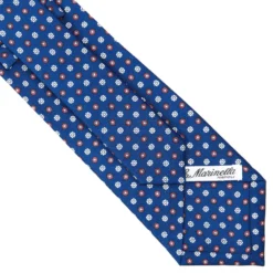 CRAVATTA SARTORIALE CLASSICA IN SETA BLU Microfantasia fiore