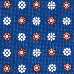 CRAVATTA SARTORIALE CLASSICA IN SETA BLU Microfantasia fiore