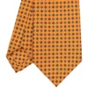 CRAVATTA SARTORIALE CLASSICA IN SETA ARANCIONE Microfantasia fiore
