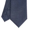 CRAVATTA SARTORIALE CLASSICA IN SETA BLU SCURO Pois
