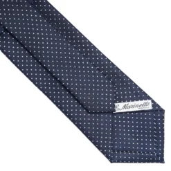 CRAVATTA SARTORIALE CLASSICA IN SETA BLU SCURO Pois