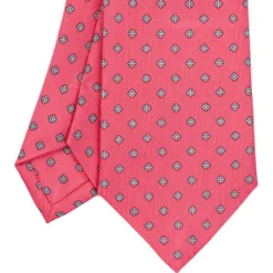CRAVATTA SARTORIALE CLASSICA IN SETA ROSA Microfantasia fiore