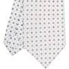 CRAVATTA SARTORIALE CLASSICA IN SETA BIANCA Microfantasia fiore