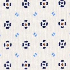CRAVATTA SARTORIALE CLASSICA IN SETA BIANCA Microfantasia fiore