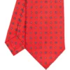 CRAVATTA SARTORIALE CLASSICA IN SETA ROSSA Microfantasia fiore