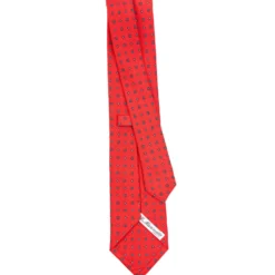 CRAVATTA SARTORIALE CLASSICA IN SETA ROSSA Microfantasia fiore