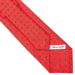 CRAVATTA SARTORIALE CLASSICA IN SETA ROSSA Microfantasia fiore