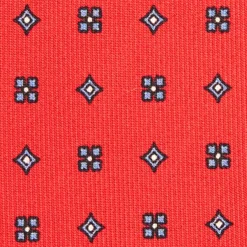 CRAVATTA SARTORIALE CLASSICA IN SETA ROSSA Microfantasia fiore