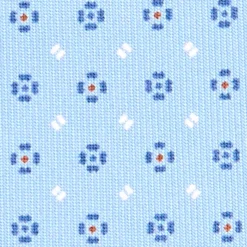 CRAVATTA SARTORIALE CLASSICA IN SETA AZZURRA Microfantasia fiore