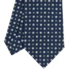 CRAVATTA SARTORIALE CLASSICA IN SETA BLU SCURO Microfantasia fiore