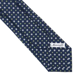 CRAVATTA SARTORIALE CLASSICA IN SETA BLU SCURO Microfantasia fiore