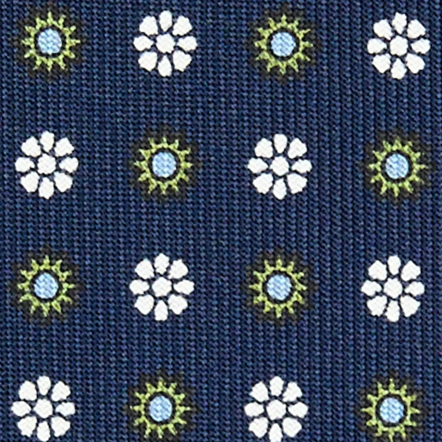 CRAVATTA SARTORIALE CLASSICA IN SETA BLU SCURO Microfantasia fiore