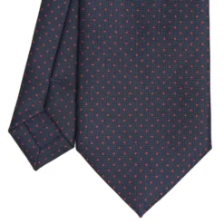 CRAVATTA SARTORIALE CLASSICA IN SETA BLU SCURO Pois