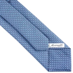 CRAVATTA SARTORIALE CLASSICA IN SETA AZZURRO POLVERE Microfantasia m geometrica