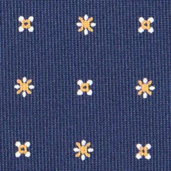 CRAVATTA SARTORIALE CLASSICA IN SETA BLU SCURO Microfantasia fiore