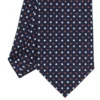 CRAVATTA SARTORIALE CLASSICA IN SETA BLU SCURO Microfantasia fiore