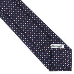 CRAVATTA SARTORIALE CLASSICA IN SETA BLU SCURO Microfantasia fiore