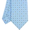CRAVATTA SARTORIALE CLASSICA IN SETA AZZURRA Microfantasia fiore
