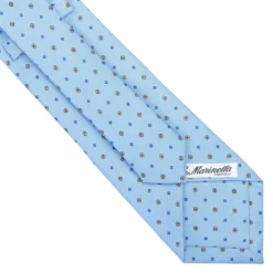 CRAVATTA SARTORIALE CLASSICA IN SETA AZZURRA Microfantasia fiore