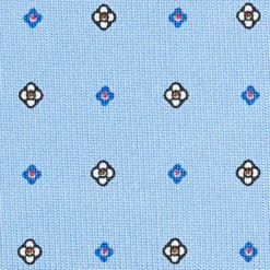 CRAVATTA SARTORIALE CLASSICA IN SETA AZZURRA Microfantasia fiore