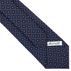 CRAVATTA SARTORIALE CLASSICA IN SETA BLU SCURO Microfantasia fiore
