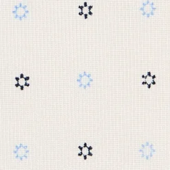 CRAVATTA SARTORIALE CLASSICA IN SETA BIANCA Microfantasia fiore