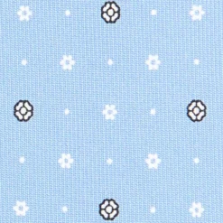 CRAVATTA SARTORIALE CLASSICA IN SETA AZZURRA Microfantasia fiore