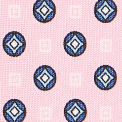 CRAVATTA SARTORIALE CLASSICA IN SETA ROSA Microfantasia fiore