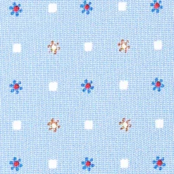 CRAVATTA SARTORIALE CLASSICA IN SETA AZZURRA Microfantasia fiore