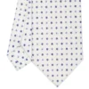 CRAVATTA SARTORIALE CLASSICA IN SETA BIANCA Microfantasia fiore