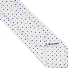 CRAVATTA SARTORIALE CLASSICA IN SETA BIANCA Microfantasia fiore
