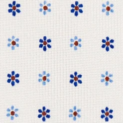 CRAVATTA SARTORIALE CLASSICA IN SETA BIANCA Microfantasia fiore
