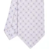 CRAVATTA SARTORIALE CLASSICA IN SETA GRIGIO CHIARO Microfantasia fiore