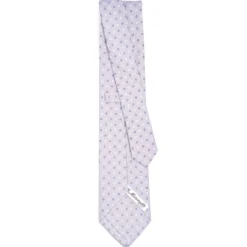CRAVATTA SARTORIALE CLASSICA IN SETA GRIGIO CHIARO Microfantasia fiore