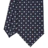 CRAVATTA SARTORIALE CLASSICA IN SETA BLU SCURO Microfantasia fiore
