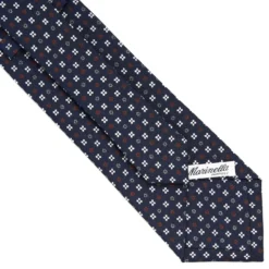 CRAVATTA SARTORIALE CLASSICA IN SETA BLU SCURO Microfantasia fiore